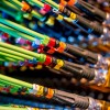 Green Network cables connected to the server